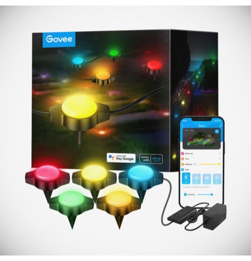 Wi-Fi + Bluetooth Outdoor Ground Lights with RGBIC Technology [Energy Class G]